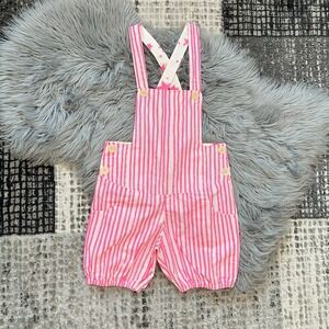 Noe & Zoe Neon Hot Pink Stripes And Stars Shortalls Size‎ 10Y (MSRP $91)